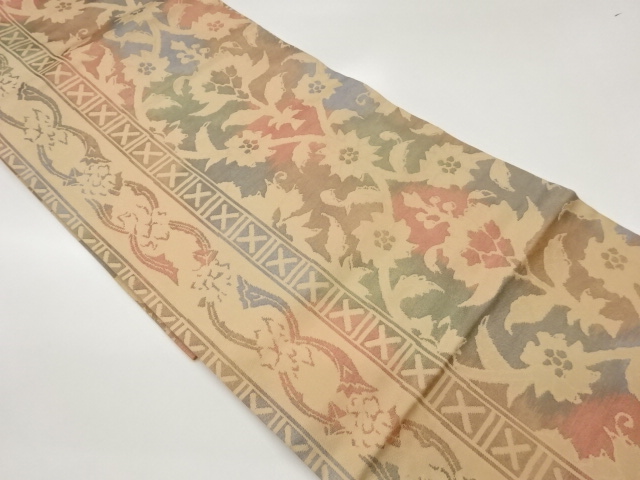 JAPANESE NAGOYA OBI / WOVEN FLORAL PLANTS
